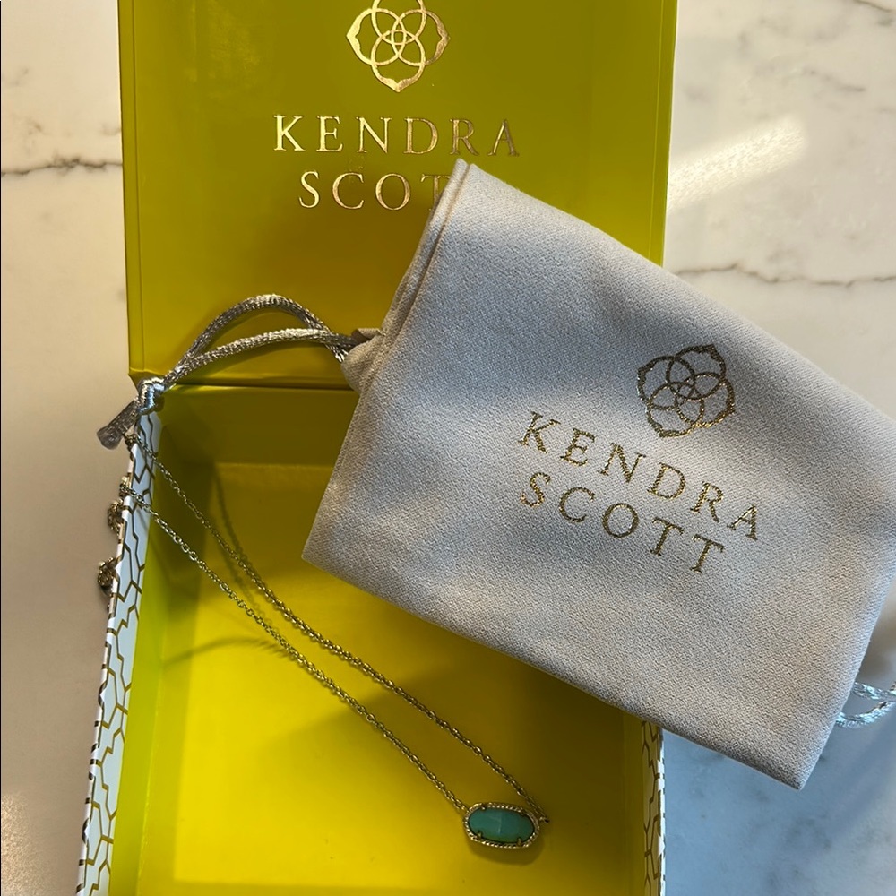Kendra Scott Silver Necklace with Turquoise Pendant